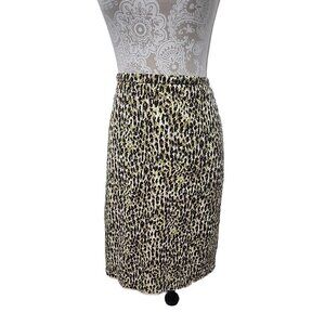 J.CREW Womens Knee Length Lined pencil skirt leopard print cotton Spandex 8